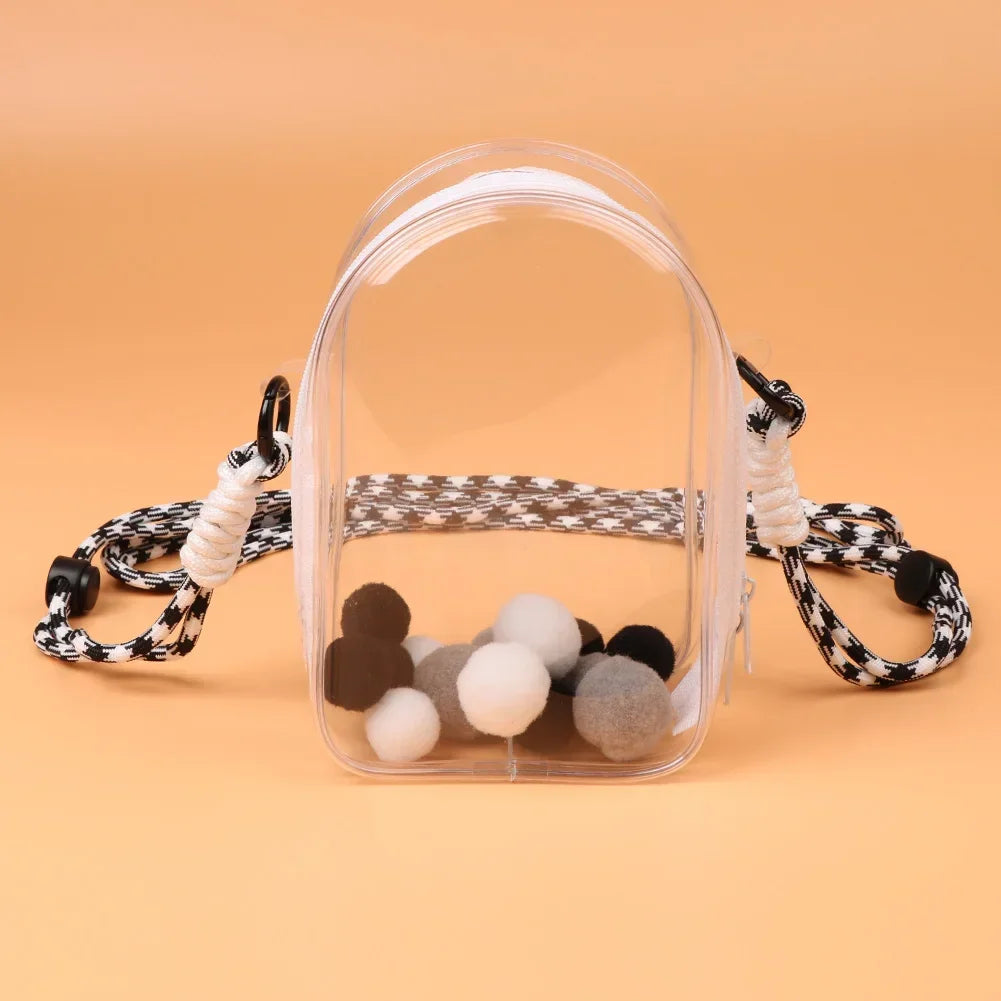 Mini Transparent Shoulder Bag (Protect Case) for Labubu Dolls (15cm)