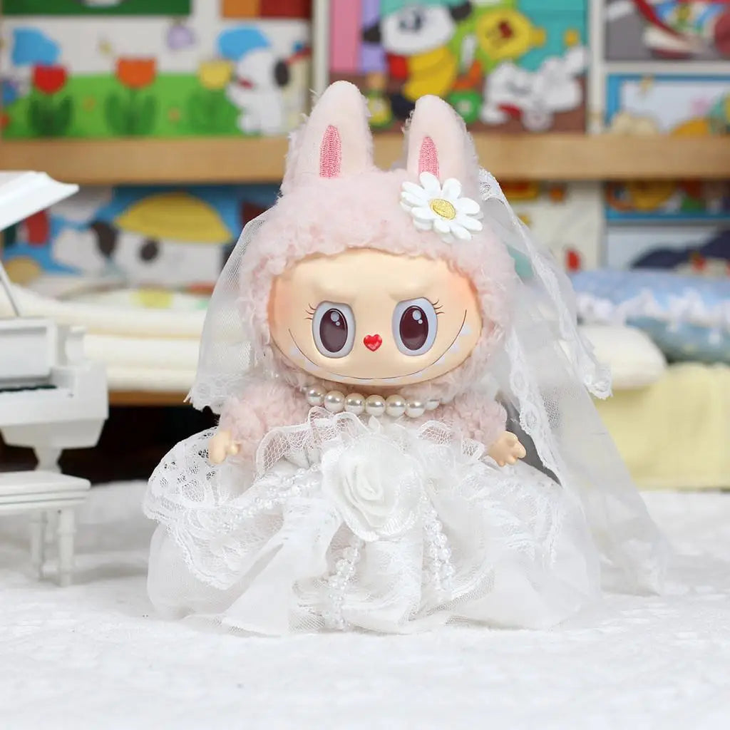 Labubu Dream Wedding Set – Bride and Groom Outfits for 17cm Labubu Dolls