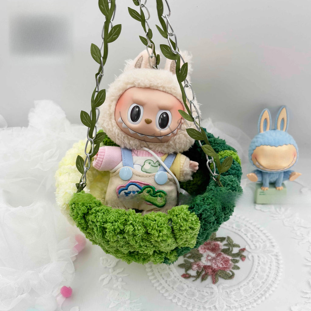 Swing into Cuteness – Labubu Hammock Basket Accessory