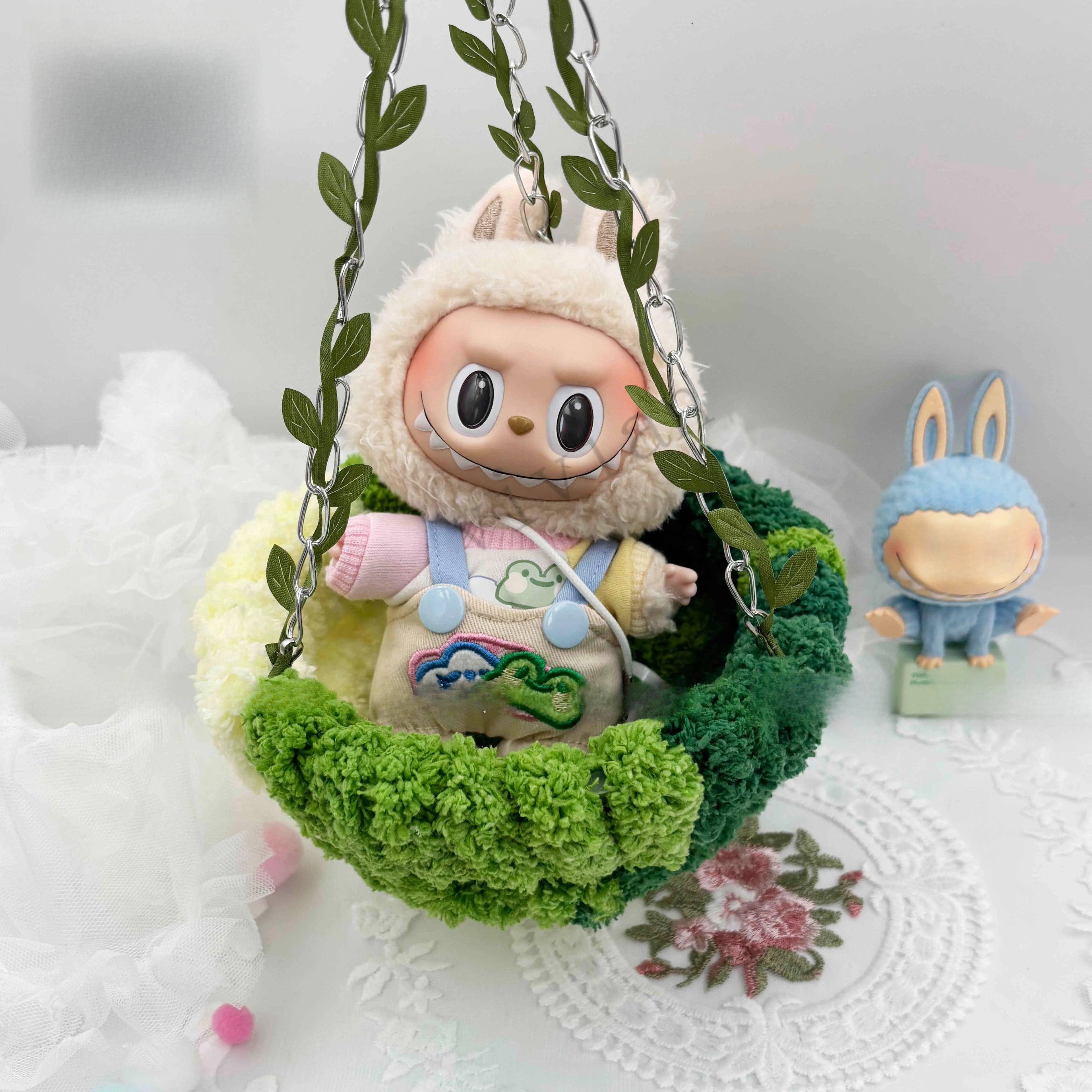 Swing into Cuteness – Labubu Hammock Basket Accessory