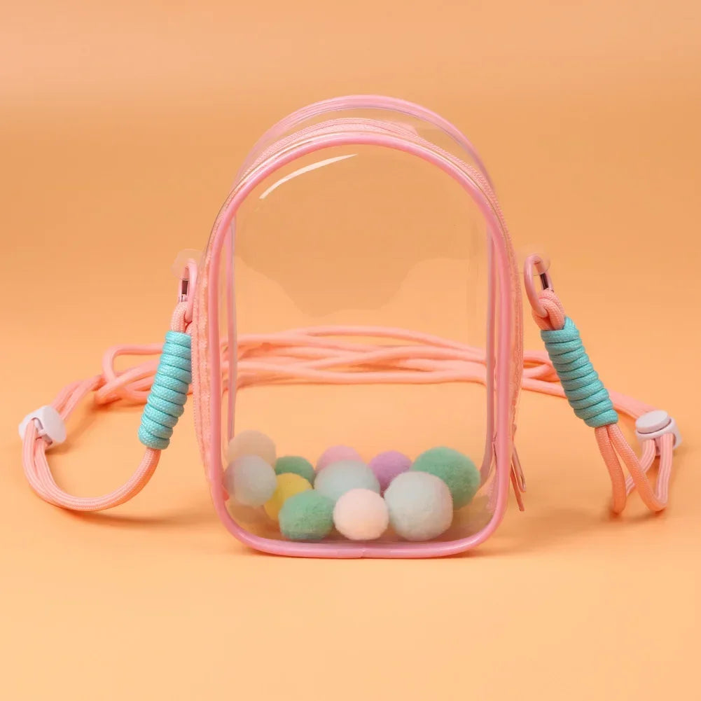 Mini Transparent Shoulder Bag (Protect Case) for Labubu Dolls (15cm)