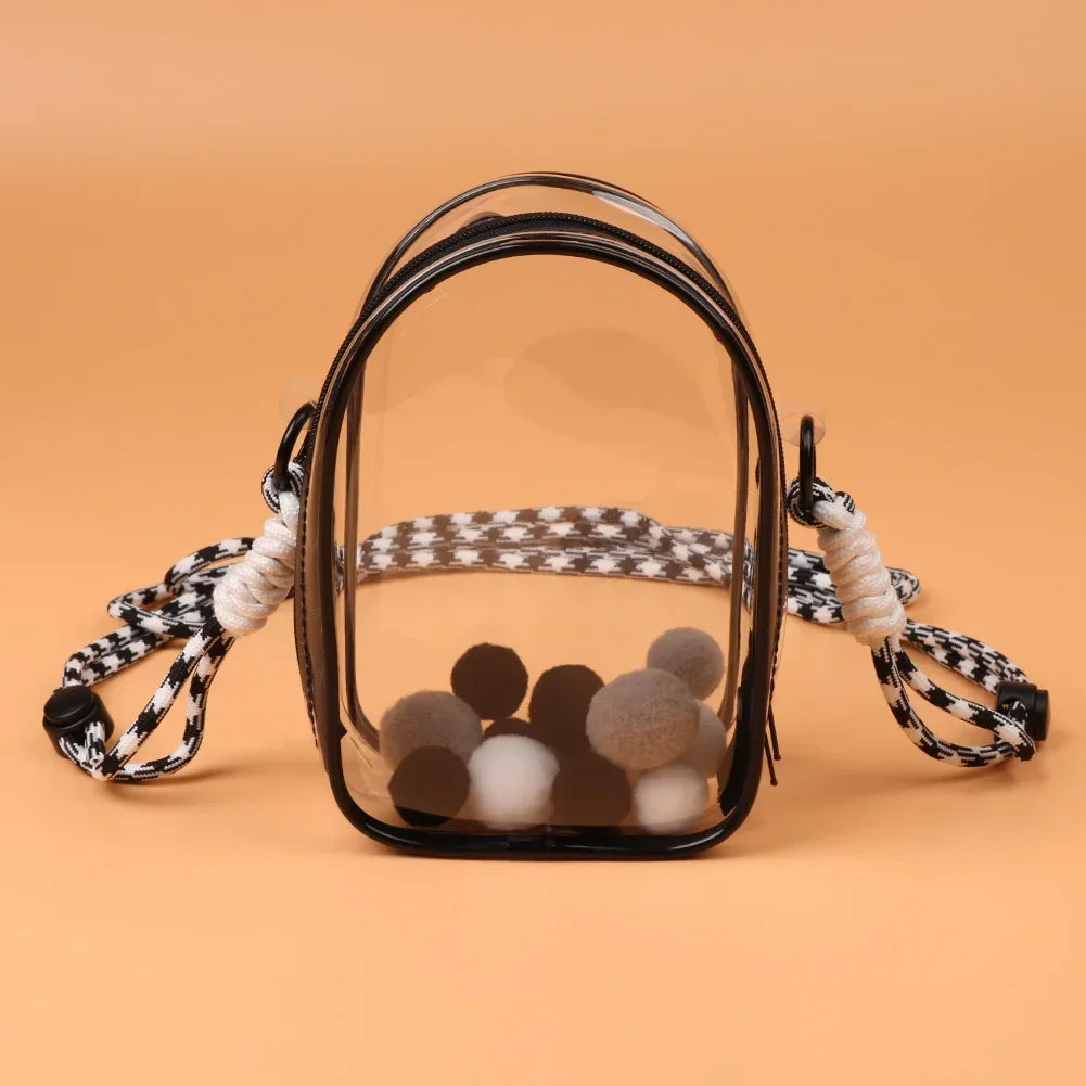 Mini Transparent Shoulder Bag (Protect Case) for Labubu Dolls (15cm)