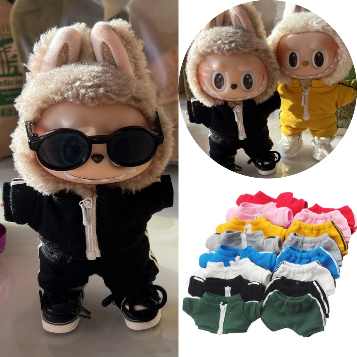 Urban Style Sport Outfit – Cool Streetwear for 15/17cm Labubu Dolls