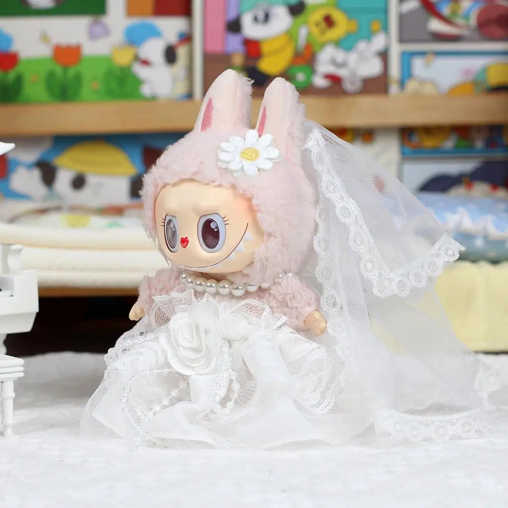 Labubu Dream Wedding Set – Bride and Groom Outfits for 17cm Labubu Dolls