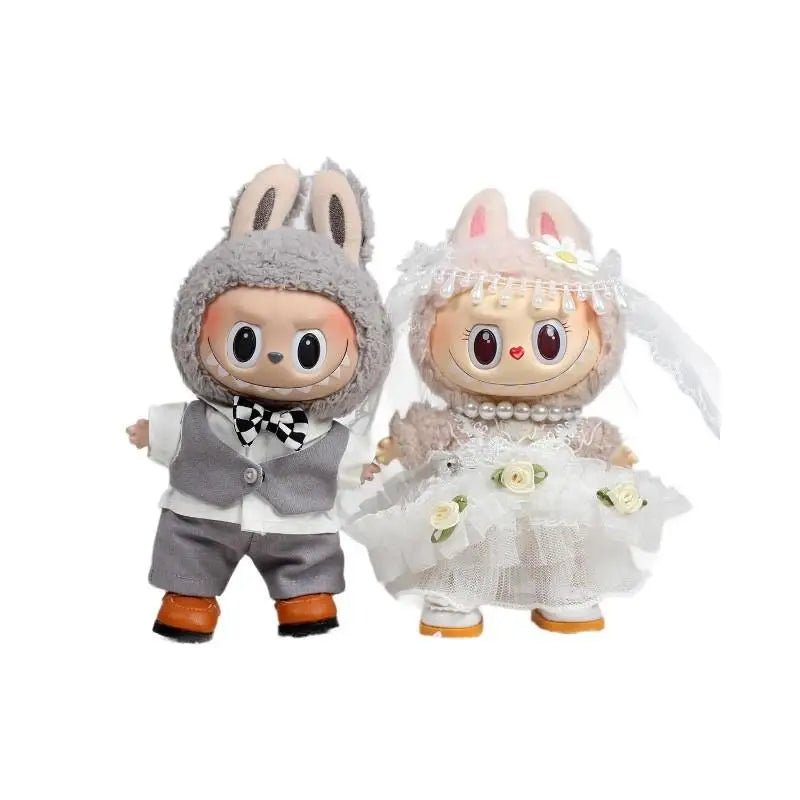 Labubu Dream Wedding Set – Bride and Groom Outfits for 17cm Labubu Dolls