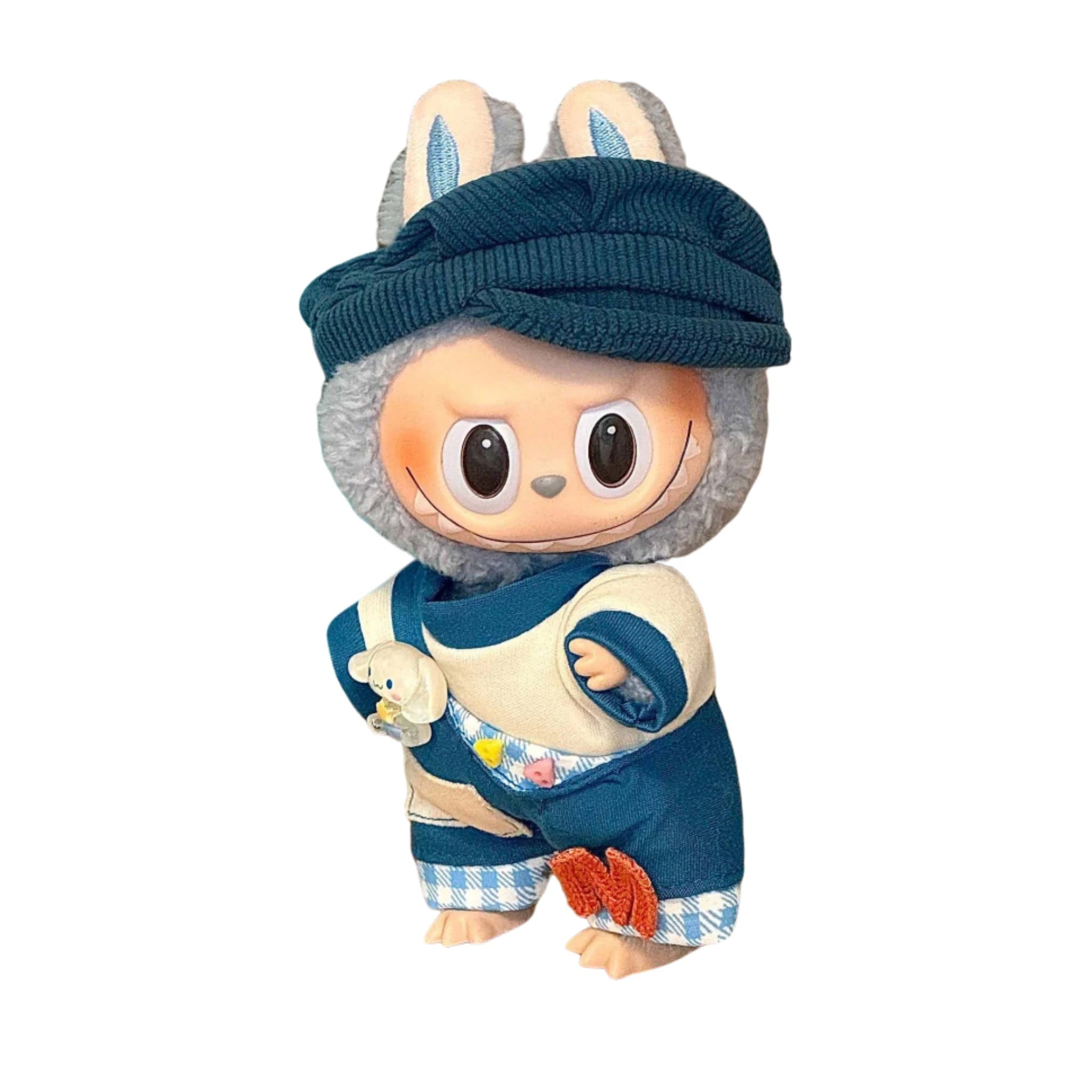 Blue Bear Vibes! Labubu Doll Fashion Set – Soft & Stylish 17cm Outfit